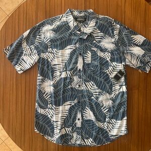 Ezekiel Men's Blue Tropical Print Shirt XL